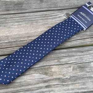 Dotted Silk Tie Men Necktie Wedding Party Dress Shirt Blue Tie Addiction Tie